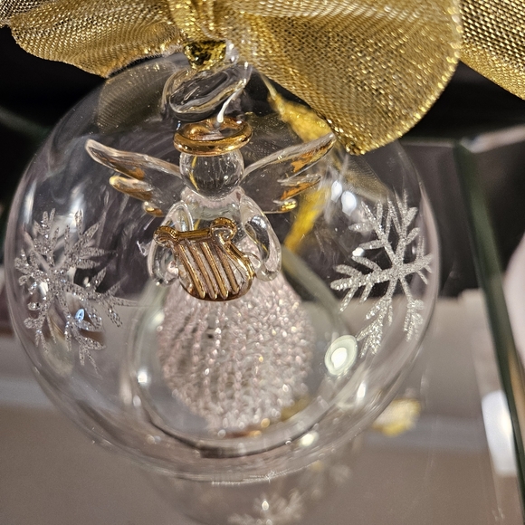 Lenox "Wonder Ball" Angel Christmas Tree Lighted Glass Globe Ornament hanging - Picture 1 of 12